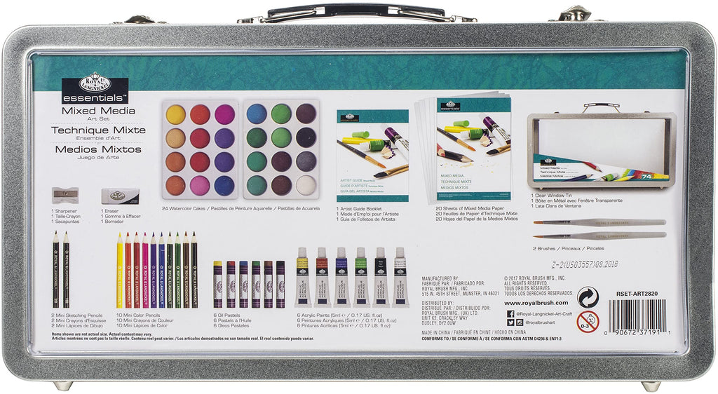 Royal Art Set Metal Case, 13.63 x 7.25 x 1.88