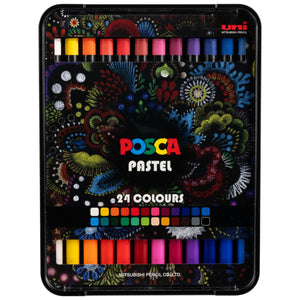 Posca Pastels, Premium Art Set of 24 Wax Pastels, Art Supplies for Home and School | Luxury Crayons for Adults