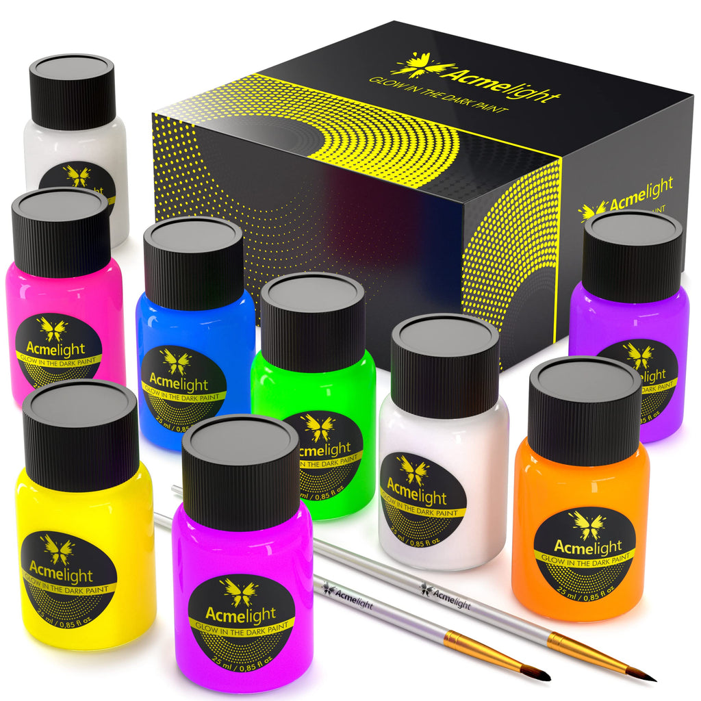 Glow in the Dark Acrylic Paint - Fluorescent Paint for Canvas