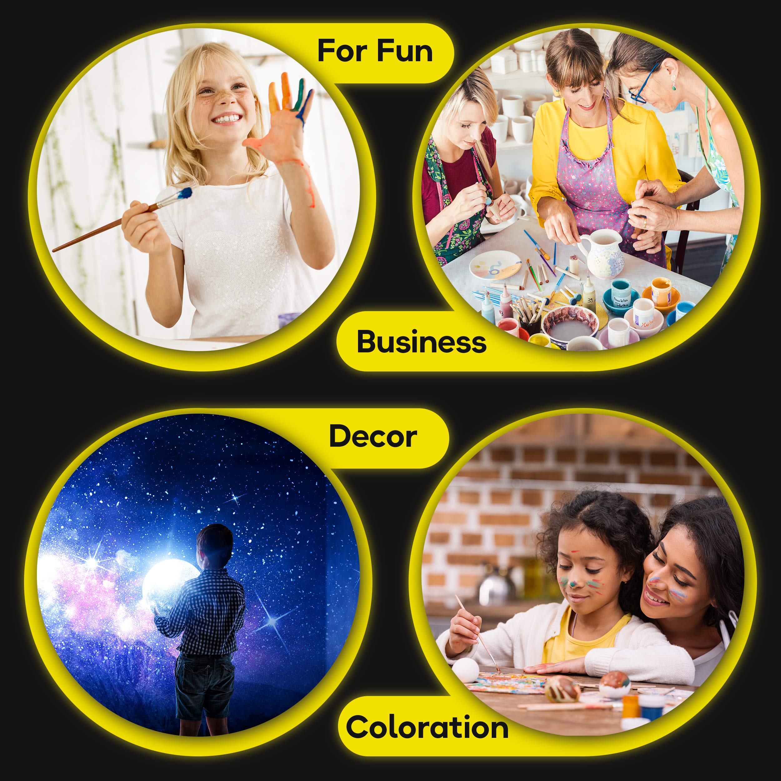 Glow in the Dark Acrylic Paint - Fluorescent Paint for Canvas