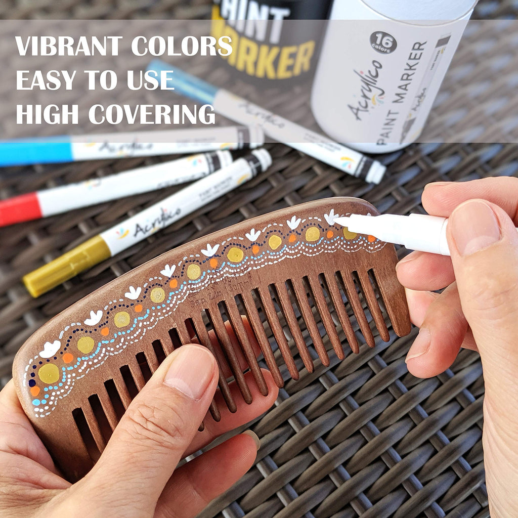 Acrylic Paint Pens for Rock Painting Set of 16