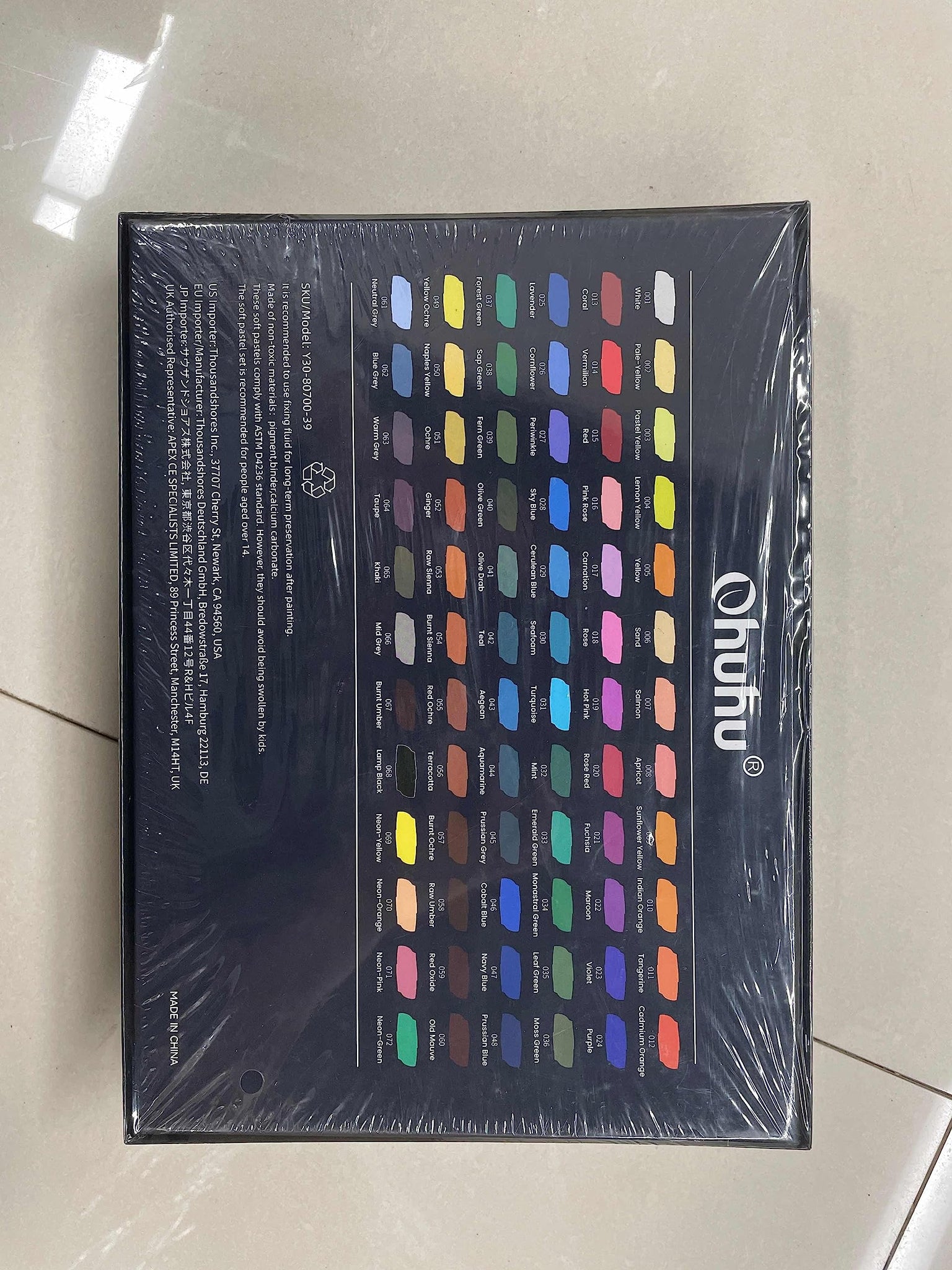 Ohuhu 72 Long Chalk Pastels Set: 72 Soft Pastels For Artists Including 4 Fluorescent Colors With 6 Pastel Papers for Drawing Blending Layering Shading Pastels Art Supplies for Adults Kids Beginners
